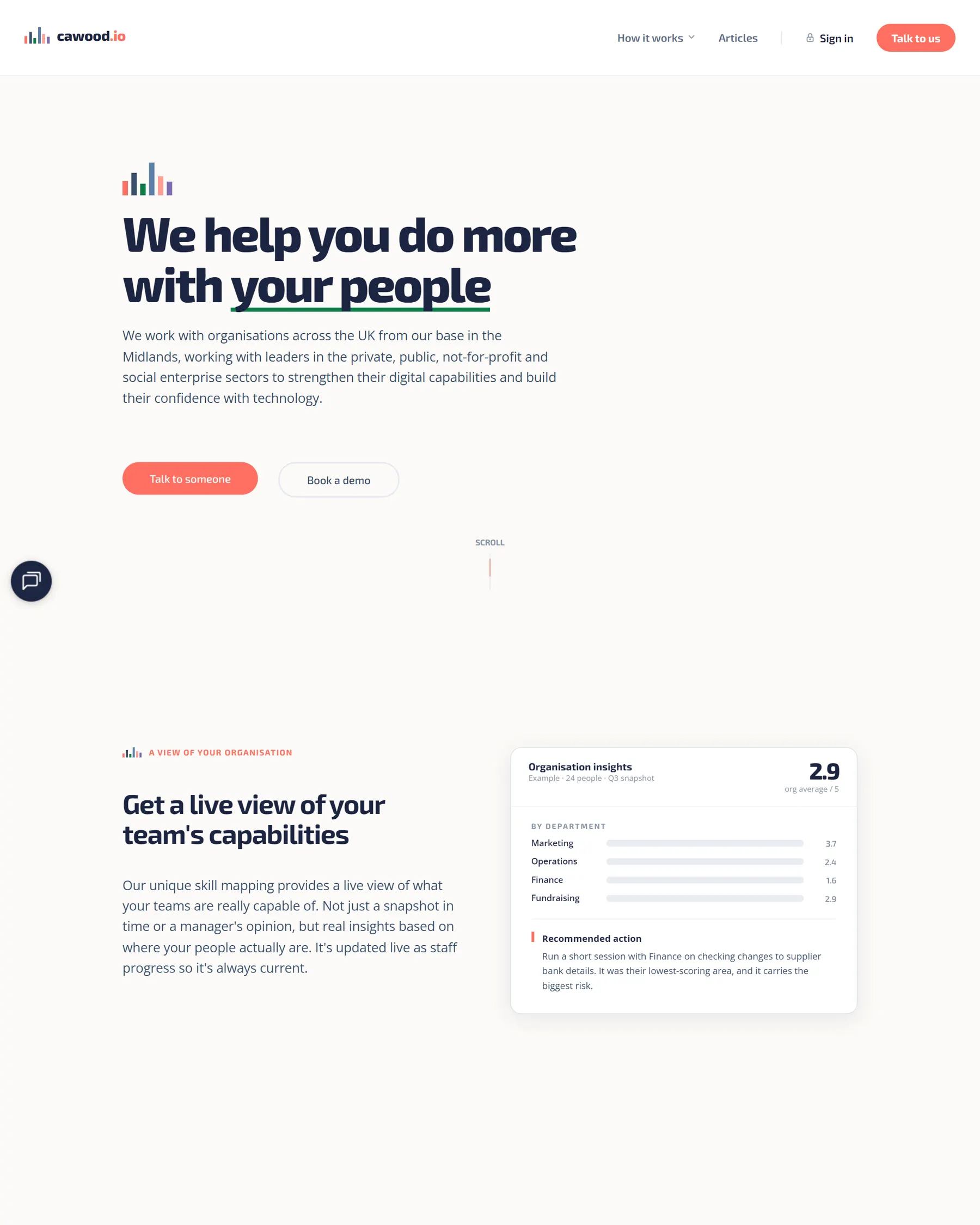 The cawood.io home page